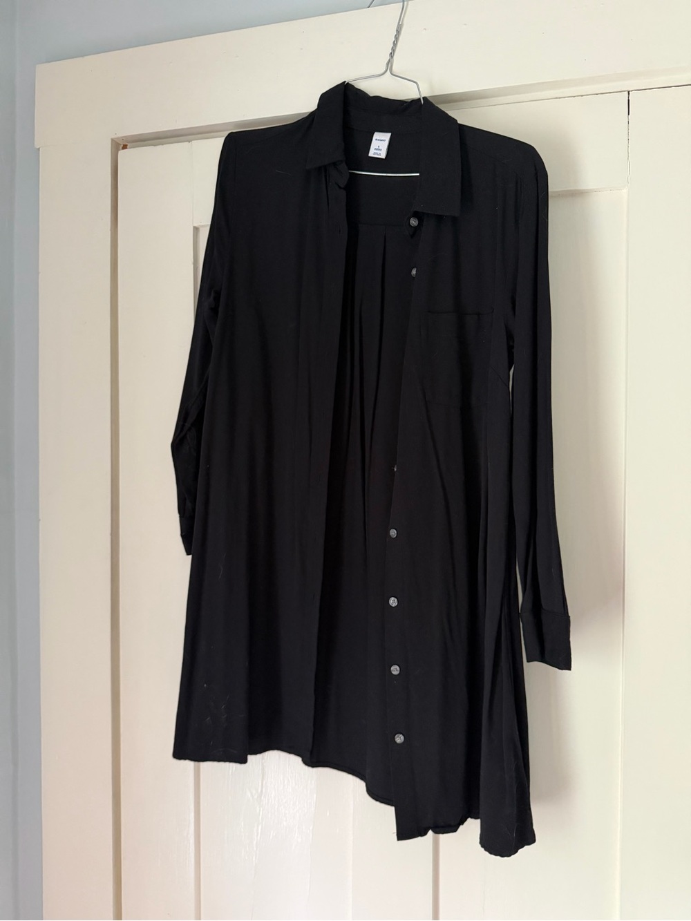 Old Navy Black Longline Button-Down Shirt